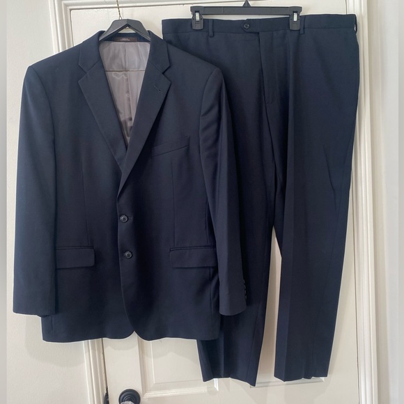 Joseph Abboud Mens navy blue suit set dress pants blazer